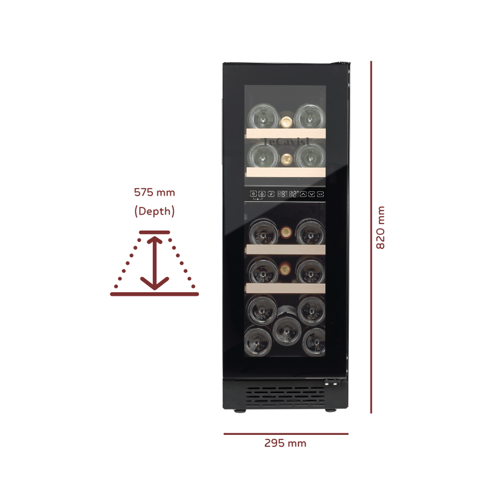 PRODUCT: LECAVIST 17 Bottle Wine Cabinet Dual Zone LJ17VN2ZBU - Built - In - Lecavist AU