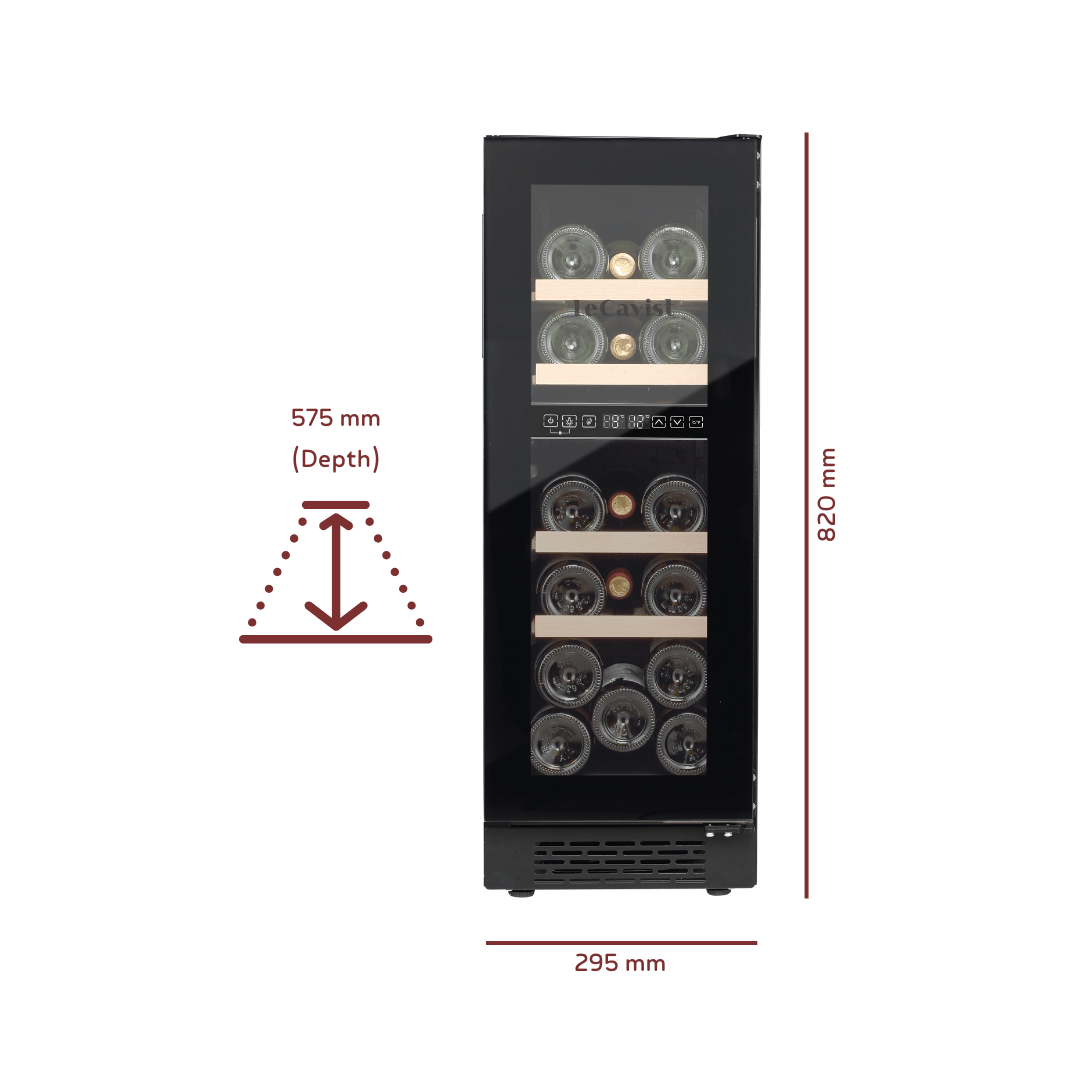 DETAILS: LECAVIST 17 Bottle Wine Cabinet Dual Zone LJ17VN2ZBU - Built - In - Lecavist AU