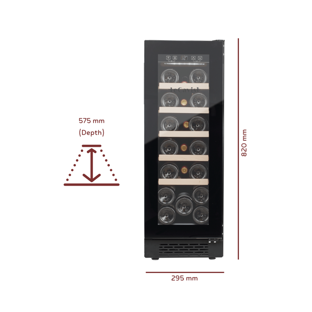 PRODUCT: LECAVIST 20 Bottle Wine Cabinet Single Zone LJ20VNBU - Built - In - Lecavist AU