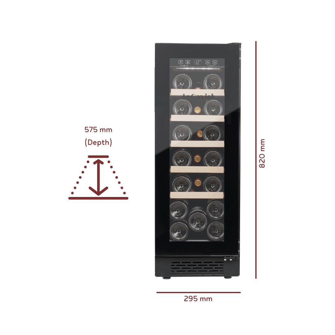 PRODUCT: LECAVIST 20 Bottle Wine Cabinet Single Zone LJ20VNBU - Built - In - Lecavist AU