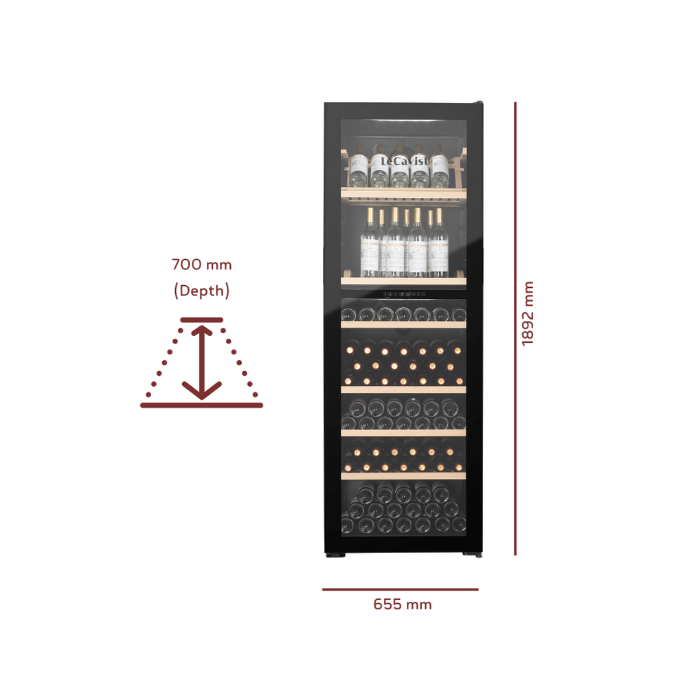 PRODUCT: LECAVIST 268 Bottle Wine Cabinet Dual Zone LJ268VN2Z - Built - In - Lecavist AU