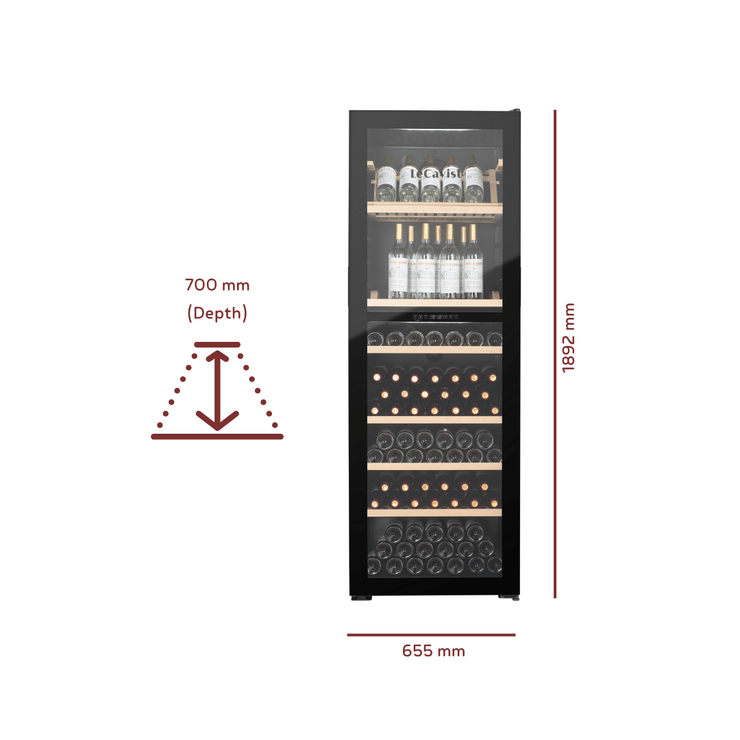 DETAILS: LECAVIST 268 Bottle Wine Cabinet Dual Zone LJ268VN2Z - Built - In - Lecavist AU