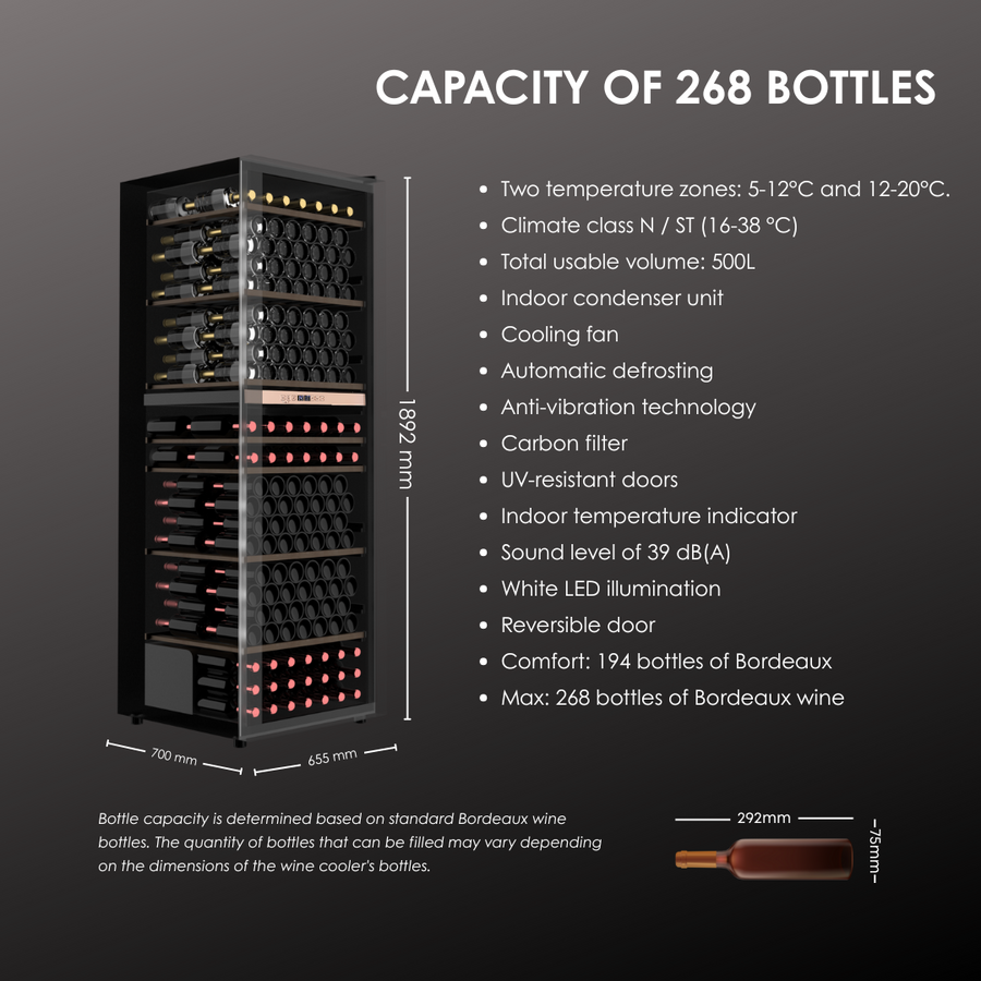 268 Bordeaux Bottle Capacity