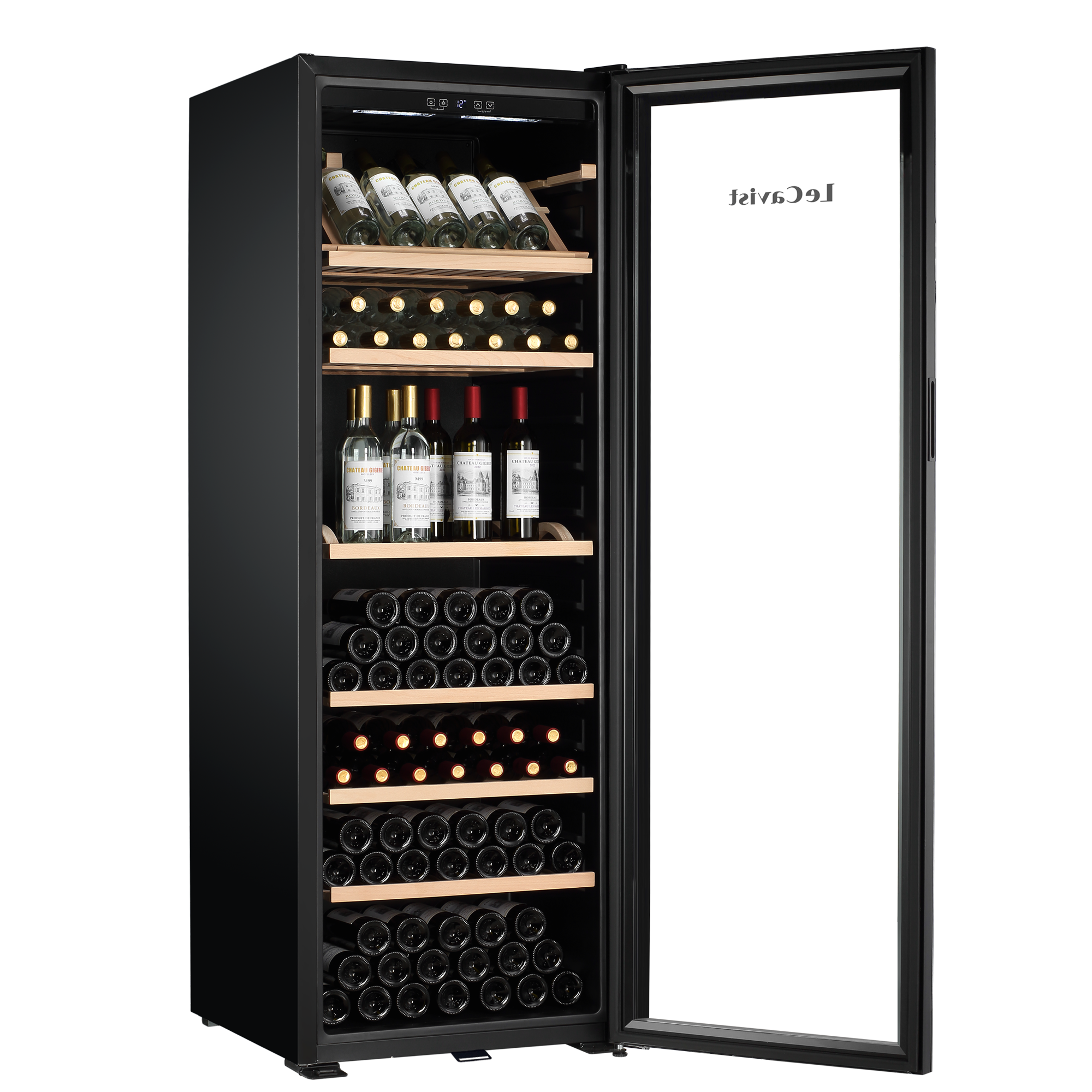 LECAVIST Wine Cabinet - 294 Bottle - Single Zone - Freestanding - Black (LJ294VN) PRE-ORDER