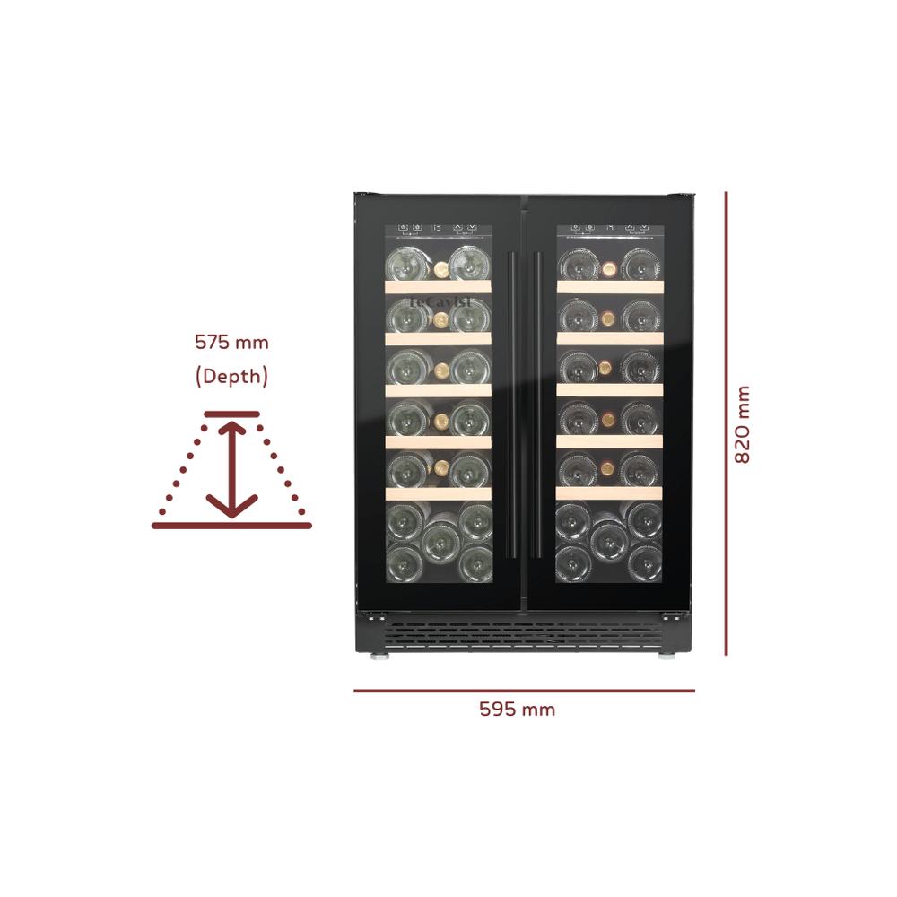 PRODUCT: LECAVIST 40 Bottle Wine Cabinet Dual Zone LJ40VN2Z2DBU - Built - In - Lecavist AU