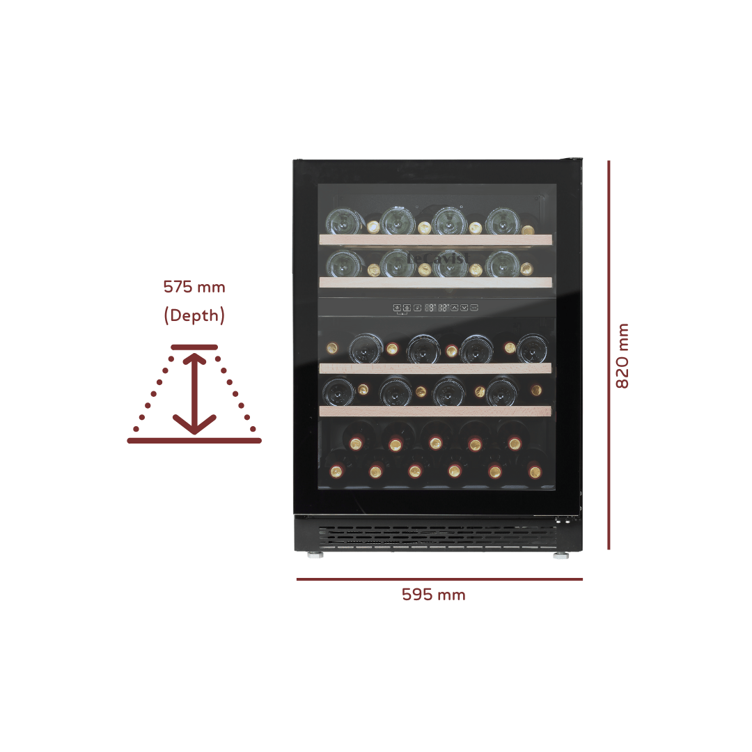 DETAILS: LECAVIST 44 Bottle Wine Cabinet Dual Zone LJ44VN2ZBU - Built - In - Lecavist AU