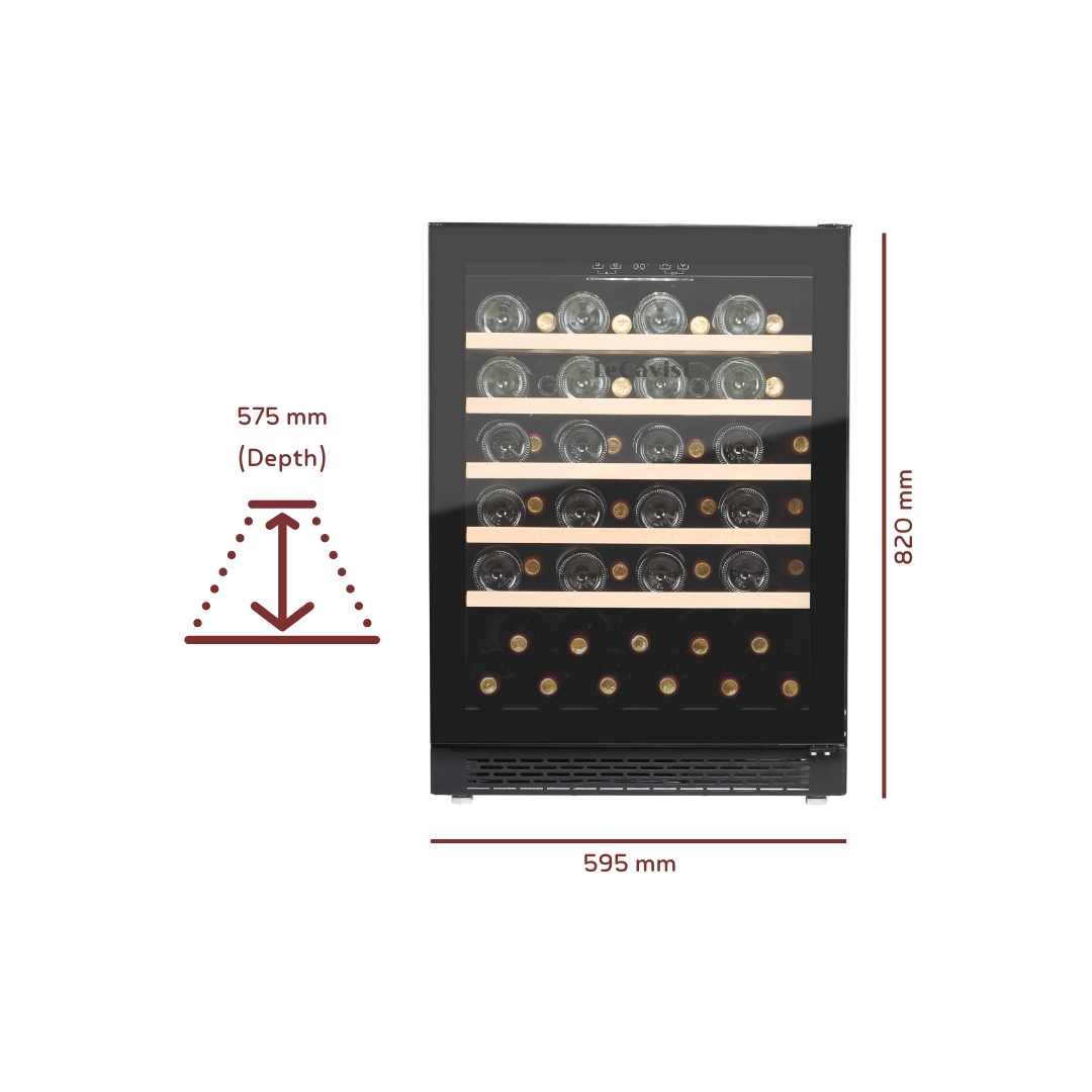 DETAILS: LECAVIST 52 Bottle Wine Cabinet Single Zone LJ52VNBU - Built - In - Lecavist AU
