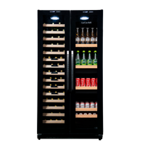 LeCavist Wine Cabinet - 188 Bottle - Dual Zone Side by Side - Built-in - Black - Flexible Beverage & Display Shelves Bundle (LCS200VN2Z2DFLTSH)
