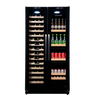 LeCavist Wine Cabinet - 188 Bottle - Dual Zone Side by Side - Built-in - Black - Flexible Beverage & Display Shelves Bundle (LCS200VN2Z2DFLTSH)