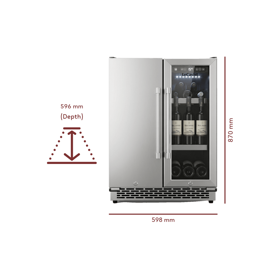 Jardin 21 Bottle + 55 Can Dual Zone SS BC - Outdoor - LeCavist Wine Cabinets