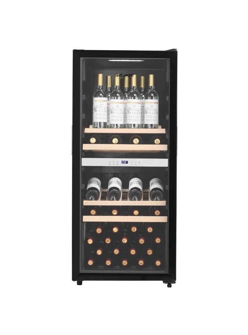 LECAVIST 105 Bottle Wine Cabinet Dual Zone Black LEK1052ZPV - Freestanding - Lecavist AU