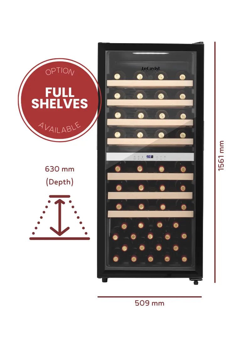 LECAVIST 105 Bottle Wine Cabinet Dual Zone Black LEK1052ZPV - Freestanding - Lecavist AU