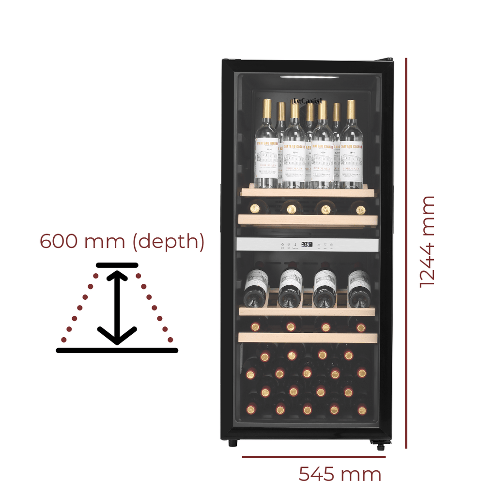 LECAVIST 105 Bottle Wine Cabinet Dual Zone Black LEK1052ZPV - Freestanding - Lecavist