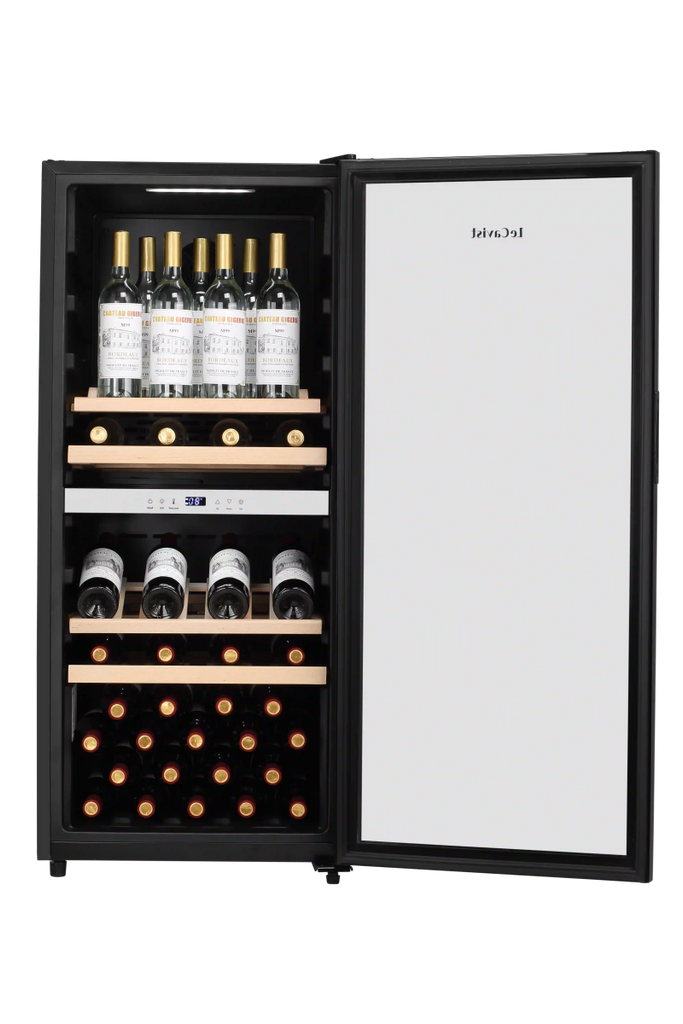 LECAVIST 105 Bottle Wine Cabinet Dual Zone Black LEK1052ZPV - Freestanding - Lecavist