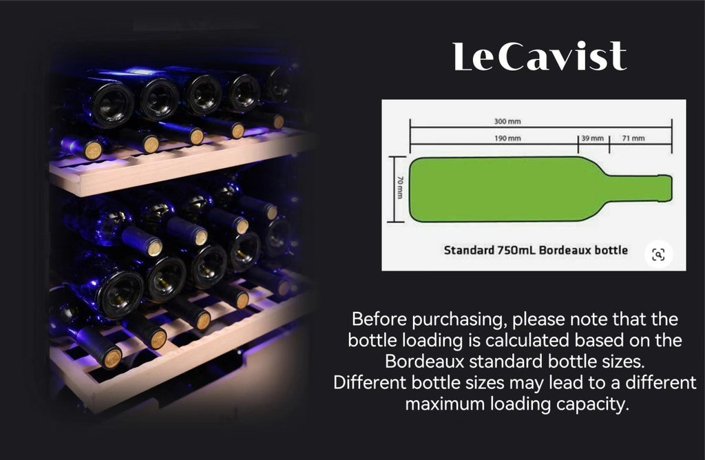 LECAVIST 12 Bottle Wine Cabinet Single Zone LCCV12B - Freestanding - Lecavist