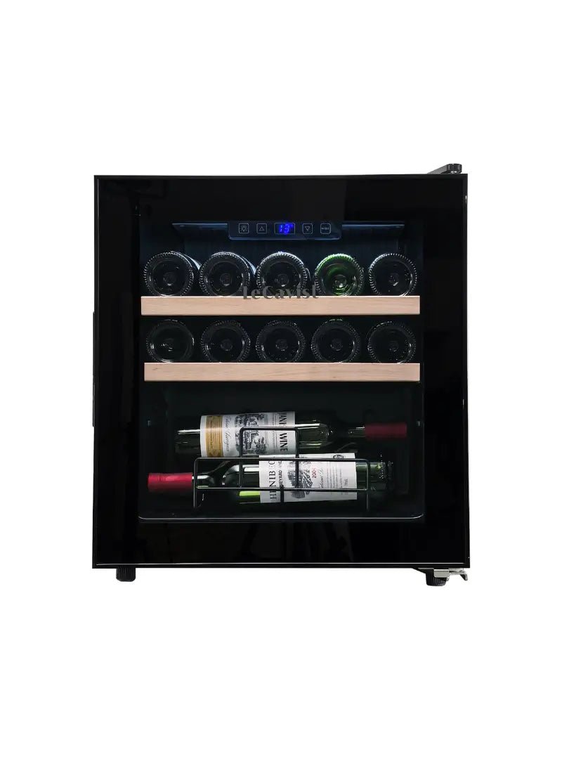 LECAVIST 14 Bottle Wine Cabinet Single Zone Black LEK14PV - Freestanding - Lecavist AU