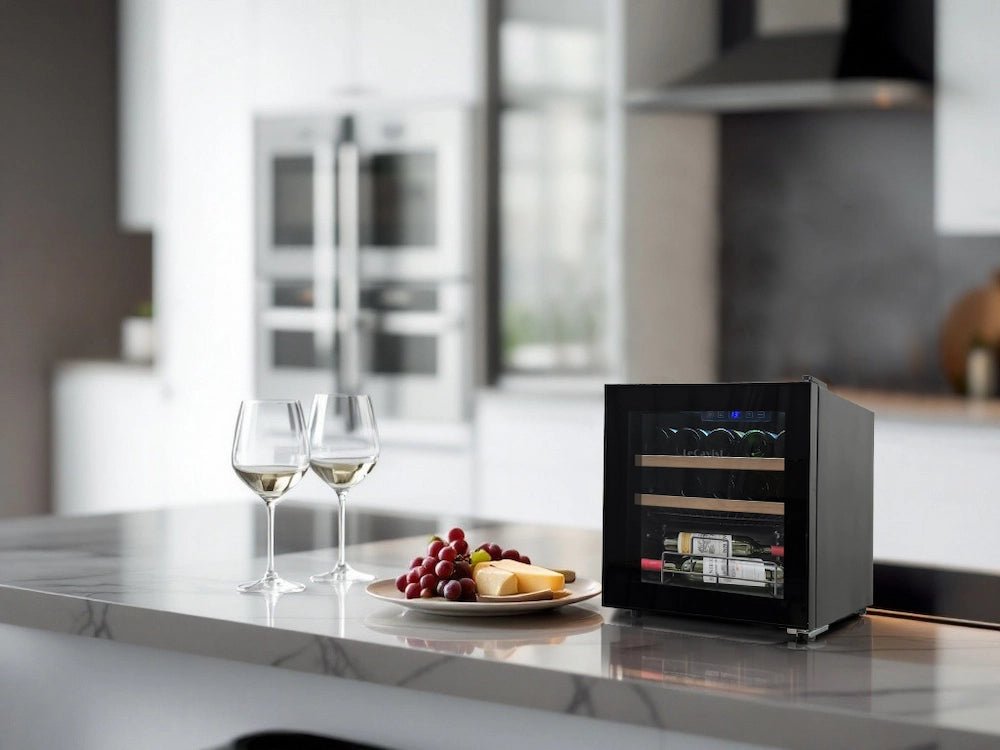 LECAVIST 14 Bottle Wine Cabinet Single Zone Black LEK14PV - Freestanding - Lecavist