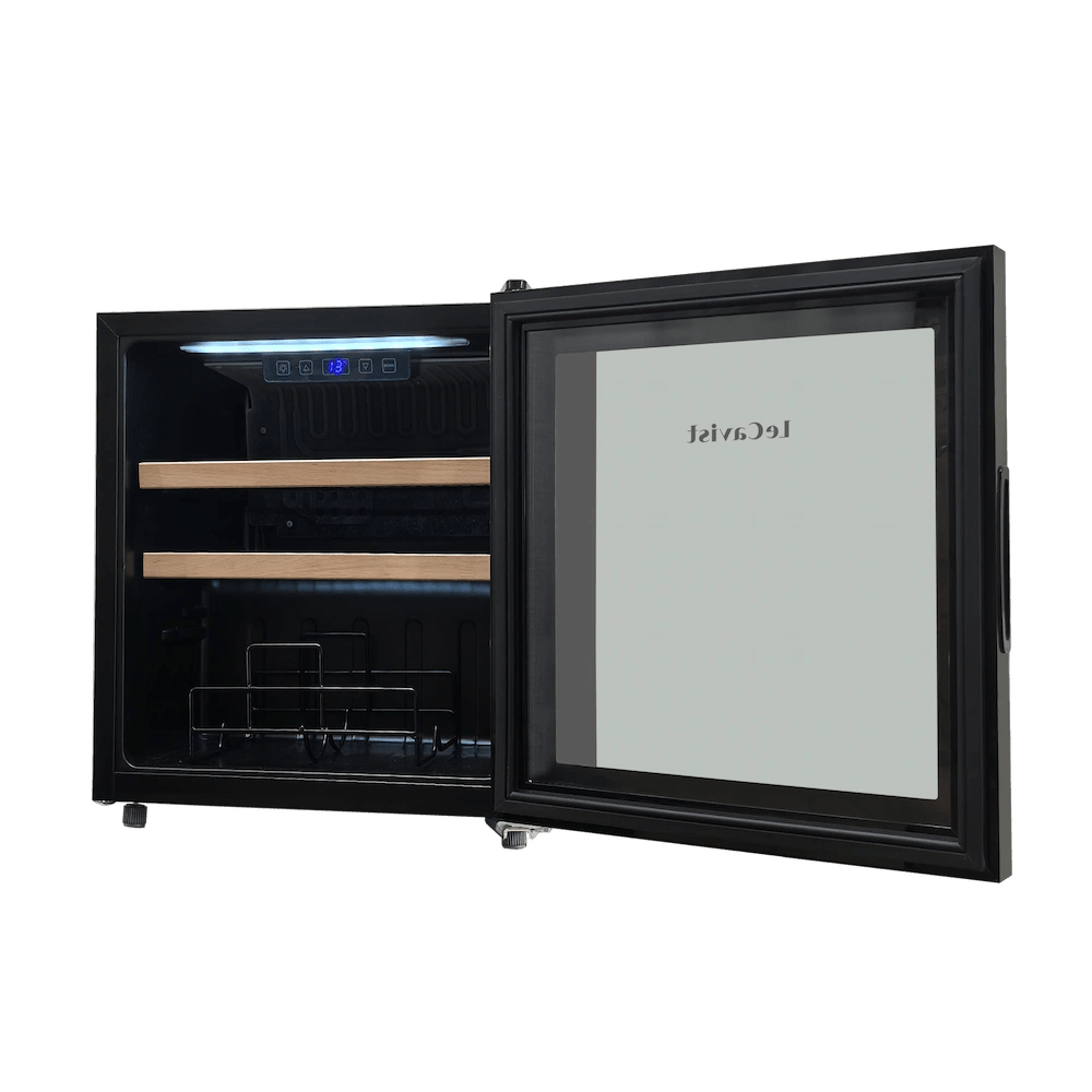 LECAVIST 14 Bottle Wine Cabinet Single Zone Black LEK14PV - Freestanding - Lecavist