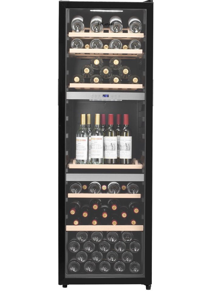 LECAVIST 140 Bottle Wine Cabinet Triple Zone Black LEK1403ZPV - Freestanding - Lecavist