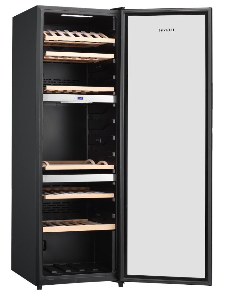 LECAVIST 140 Bottle Wine Cabinet Triple Zone Black LEK1403ZPV - Freestanding - Lecavist