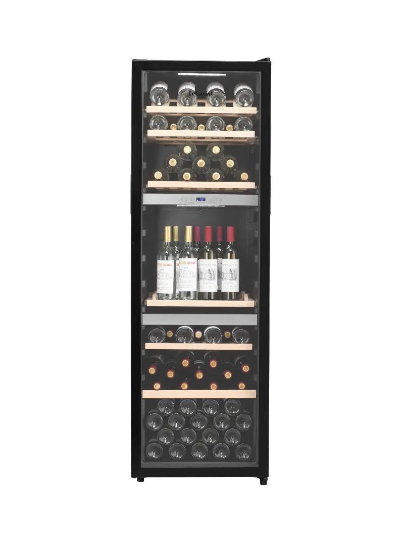 LECAVIST 140 Bottle Wine Cabinet Triple Zone Black LEK1403ZPV - Freestanding - Lecavist AU