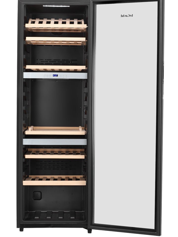 LECAVIST 140 Bottle Wine Cabinet Triple Zone Black LEK1403ZPV - Freestanding - Lecavist