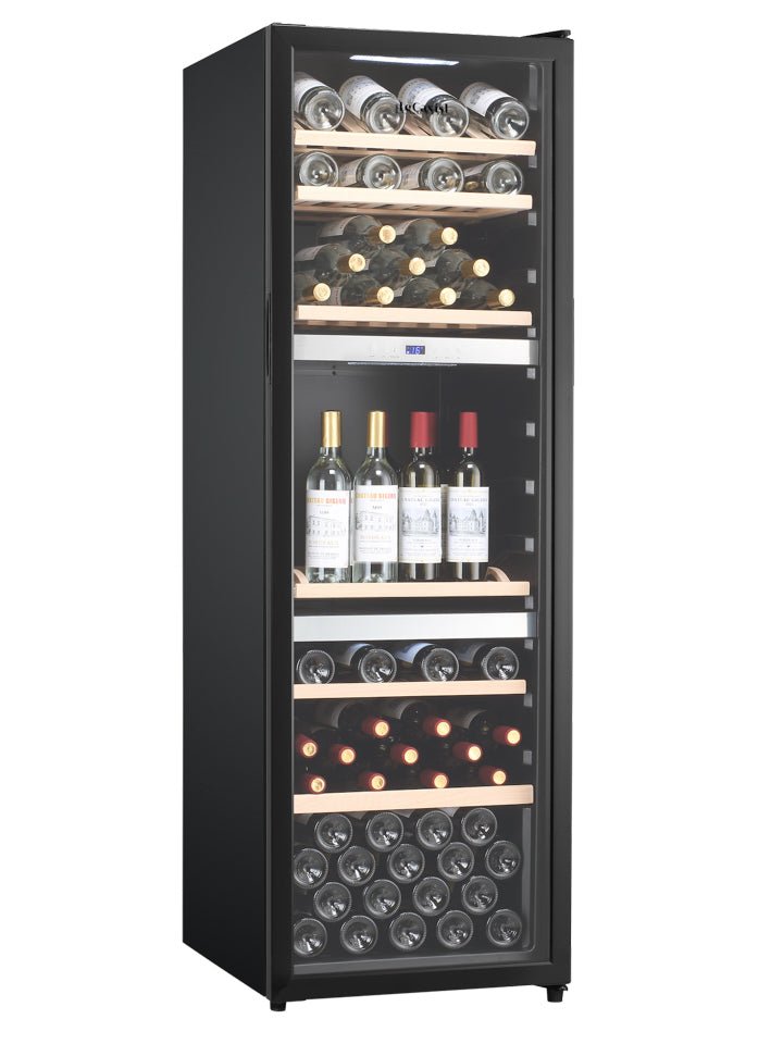 LECAVIST 140 Bottle Wine Cabinet Triple Zone Black LEK1403ZPV - Freestanding - Lecavist