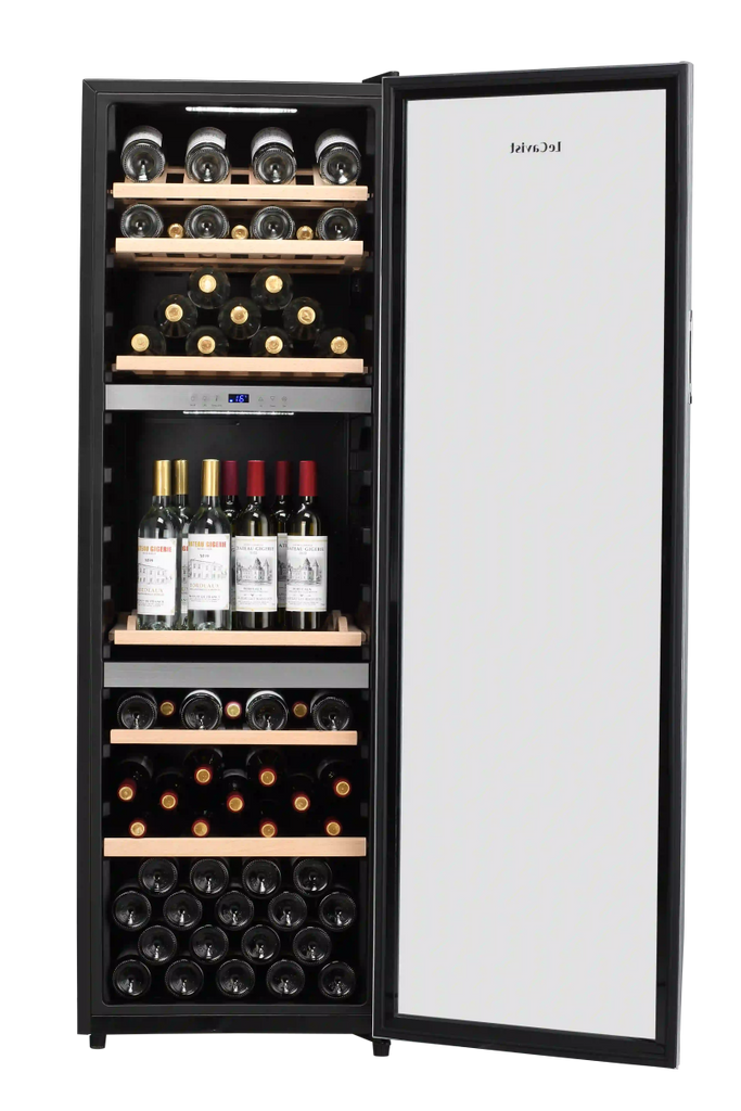 LECAVIST 140 Bottle Wine Cabinet Triple Zone Stainless Steet LEK1403ZPVX - Freestanding - Lecavist