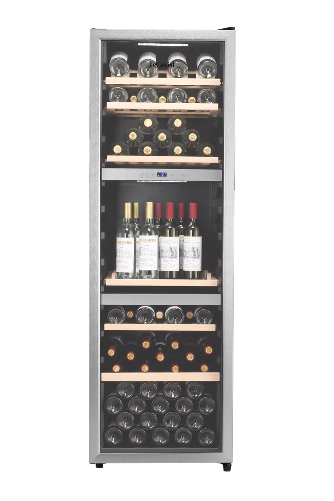 LECAVIST 140 Bottle Wine Cabinet Triple Zone Stainless Steet LEK1403ZPVX - Freestanding - Lecavist