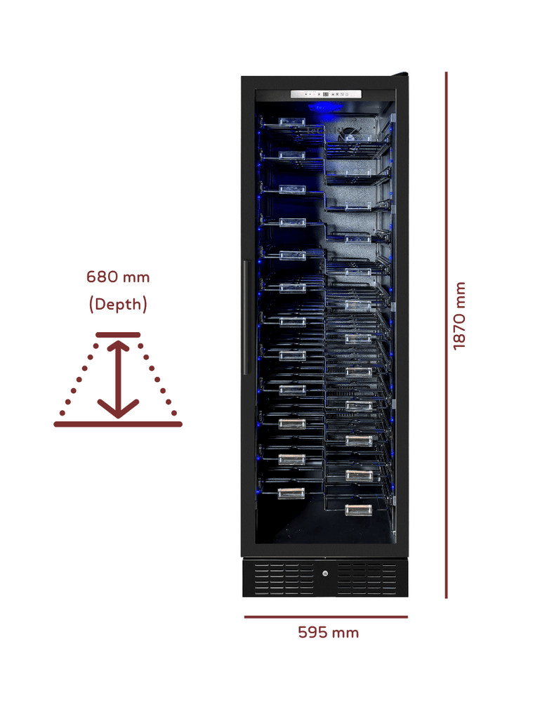 LECAVIST 157 bottles Label view Single Zone LCS155VN1ZPRO - Built - In - Lecavist AU