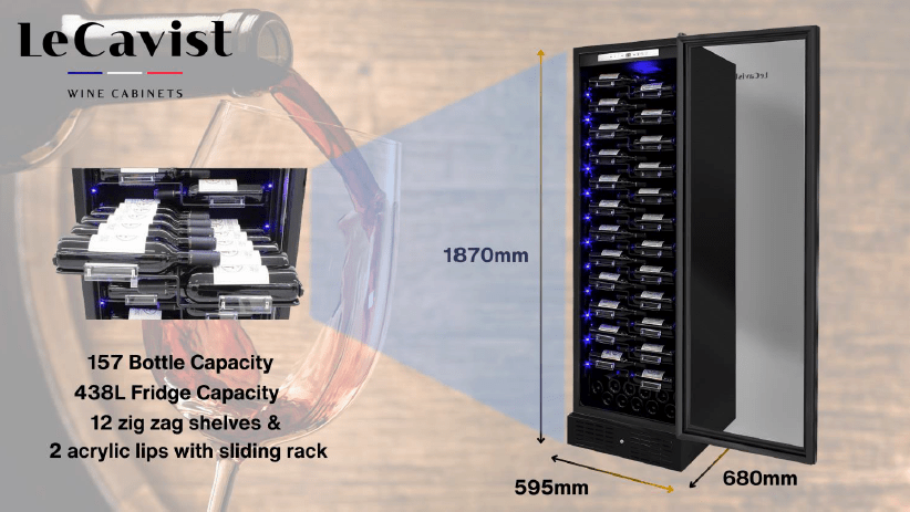 LECAVIST 157 bottles Label view Single Zone LCS155VN1ZPRO - Built - In - Lecavist