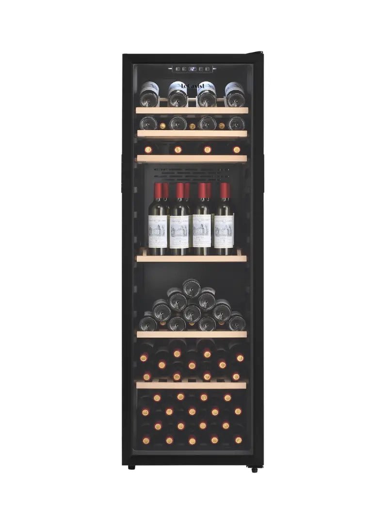 LECAVIST 168 Bottle Wine Cabinet Single Zone Black LEK168PV - Freestanding - Lecavist AU