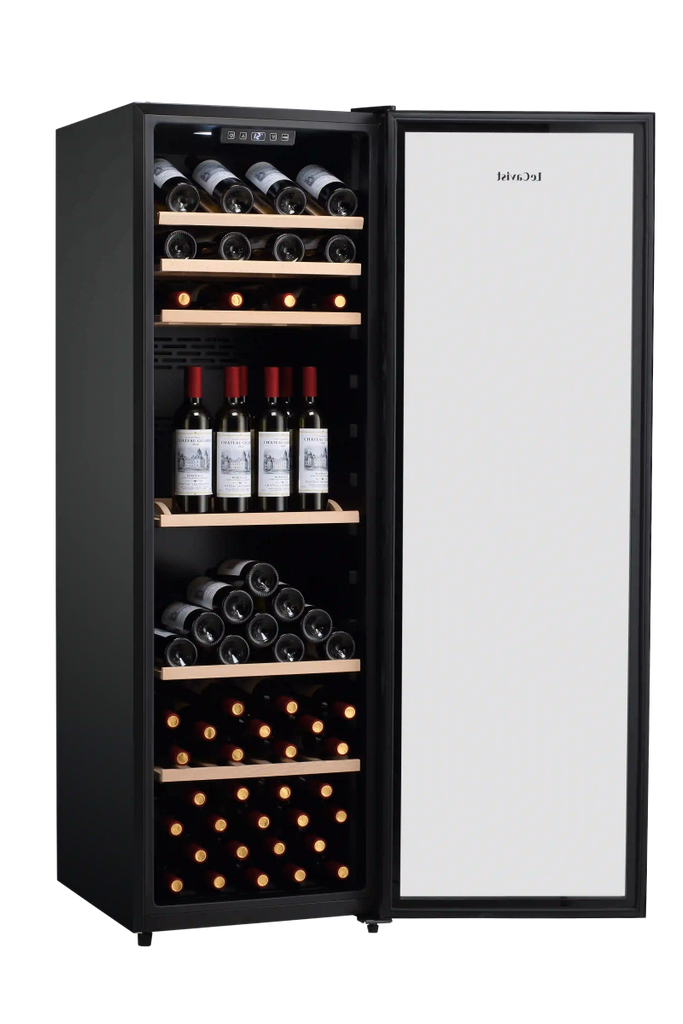 LECAVIST 168 Bottle Wine Cabinet Single Zone Black LEK168PV - Freestanding - Lecavist