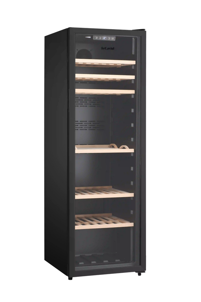 LECAVIST 168 Bottle Wine Cabinet Single Zone Black LEK168PV - Freestanding - Lecavist