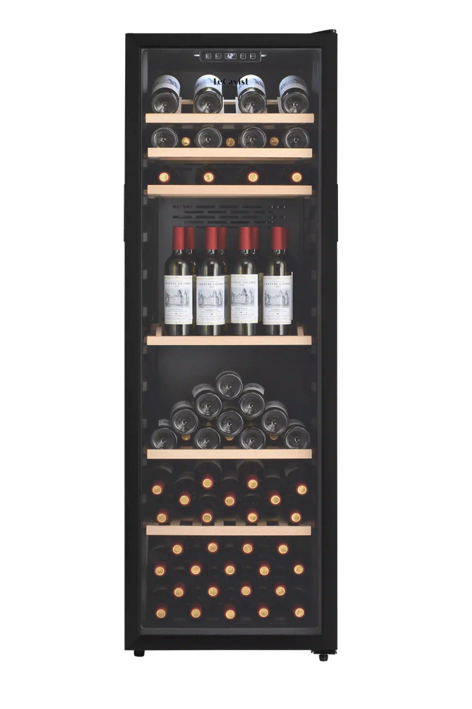 LECAVIST 168 Bottle Wine Cabinet Single Zone Black LEK168PV - Freestanding - Lecavist