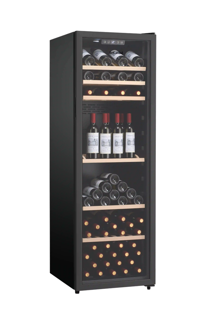 LECAVIST 168 Bottle Wine Cabinet Single Zone Black LEK168PV - Freestanding - Lecavist