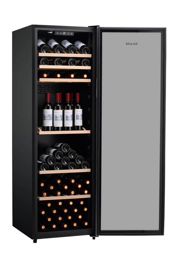 LECAVIST 168 Bottle Wine Cabinet Single Zone Stainless Steel LEK168PVX - Freestanding - Lecavist