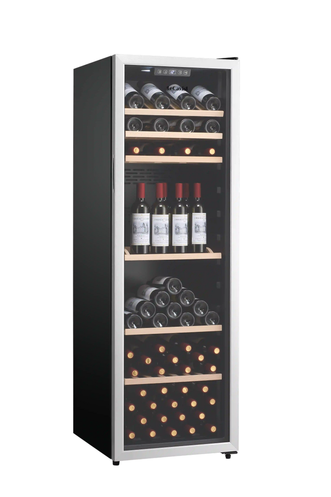 LECAVIST 168 Bottle Wine Cabinet Single Zone Stainless Steel LEK168PVX - Freestanding - Lecavist