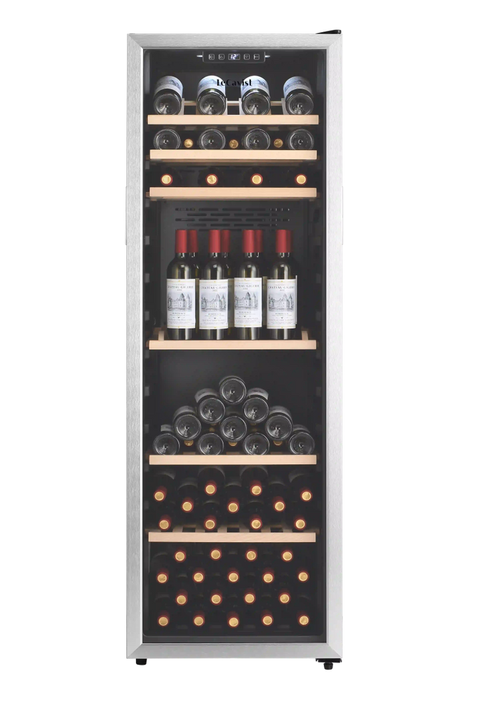 LECAVIST 168 Bottle Wine Cabinet Single Zone Stainless Steel LEK168PVX - Freestanding - Lecavist