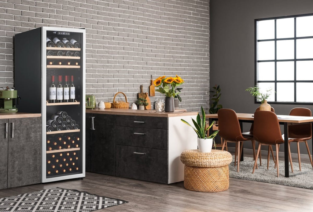 LECAVIST 168 Bottle Wine Cabinet Single Zone Stainless Steel LEK168PVX - Freestanding - Lecavist