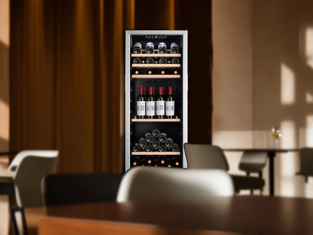 LECAVIST 168 Bottle Wine Cabinet Single Zone Stainless Steel LEK168PVX - Freestanding - Lecavist