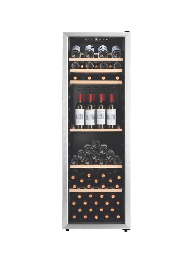 LECAVIST 168 Bottle Wine Cabinet Single Zone Stainless Steel LEK168PVX - Freestanding - Lecavist AU