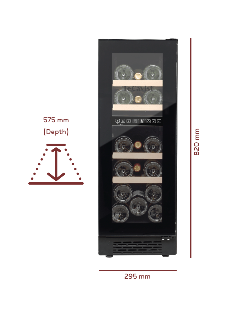 LECAVIST 17 Bottle Wine Cabinet Dual Zone LJ17VN2ZBU - Built - In - Lecavist AU