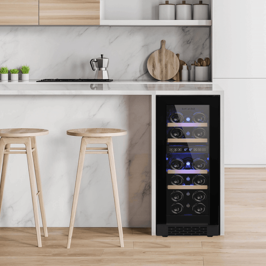 LECAVIST 17 Bottle Wine Cabinet Dual Zone LJ17VN2ZBU - Built - In - Lecavist