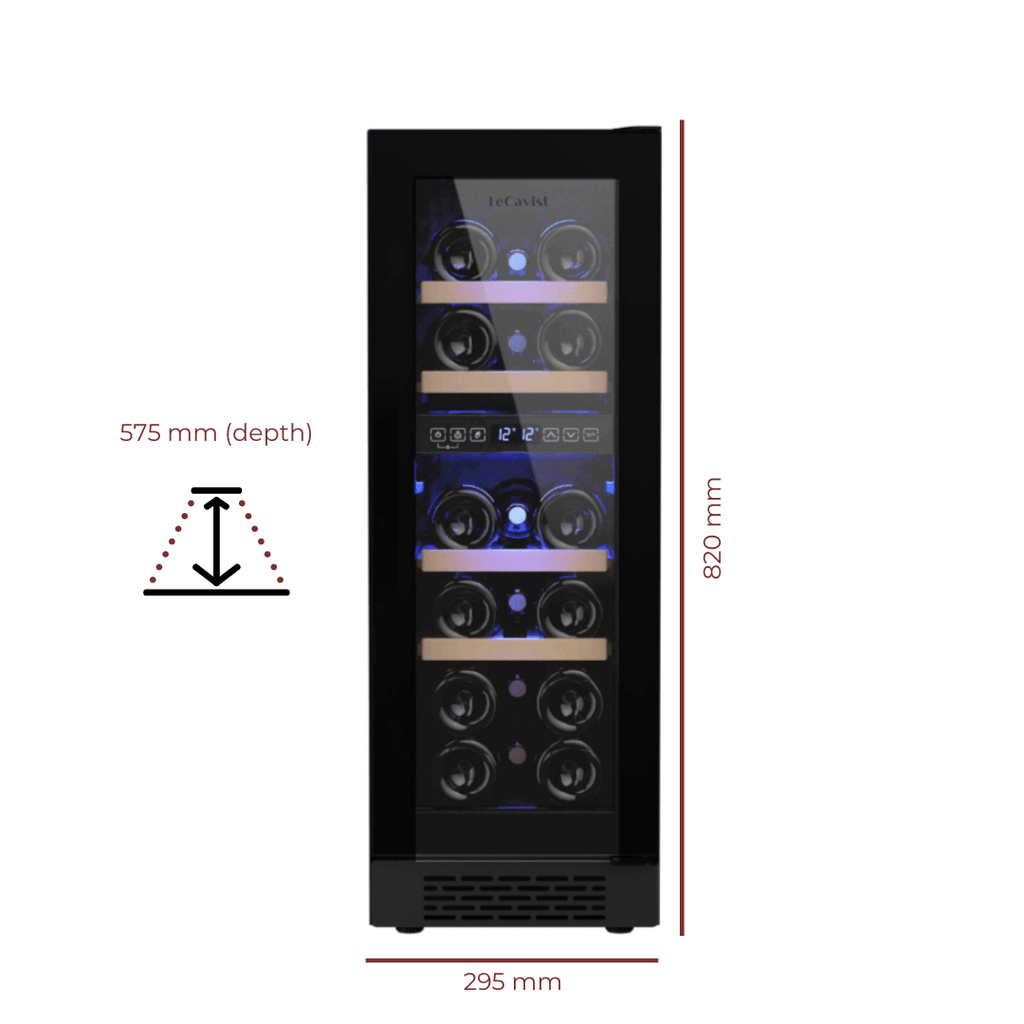 LECAVIST 17 Bottle Wine Cabinet Dual Zone LJ17VN2ZBU - Built - In - Lecavist