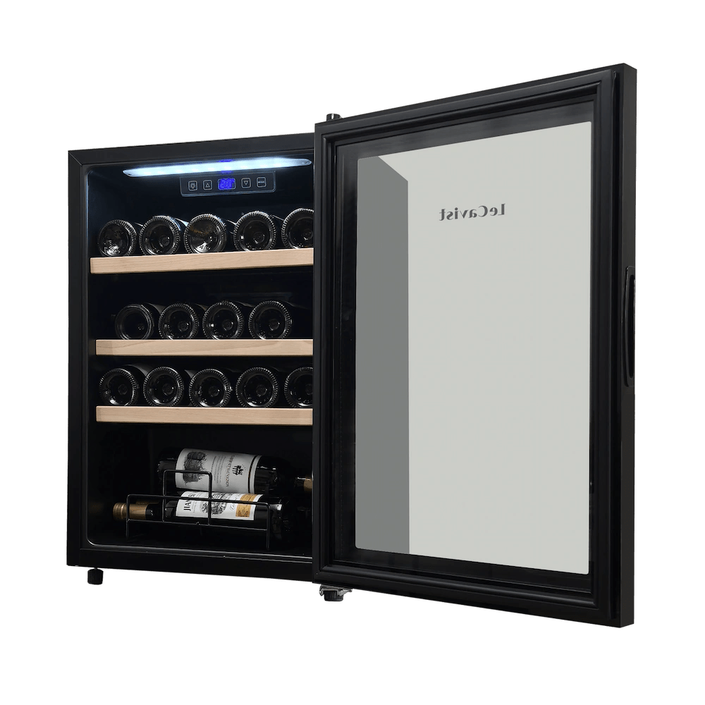LECAVIST 21 Bottle Wine Cabinet Single Zone Black LEK21PV - Freestanding - Lecavist