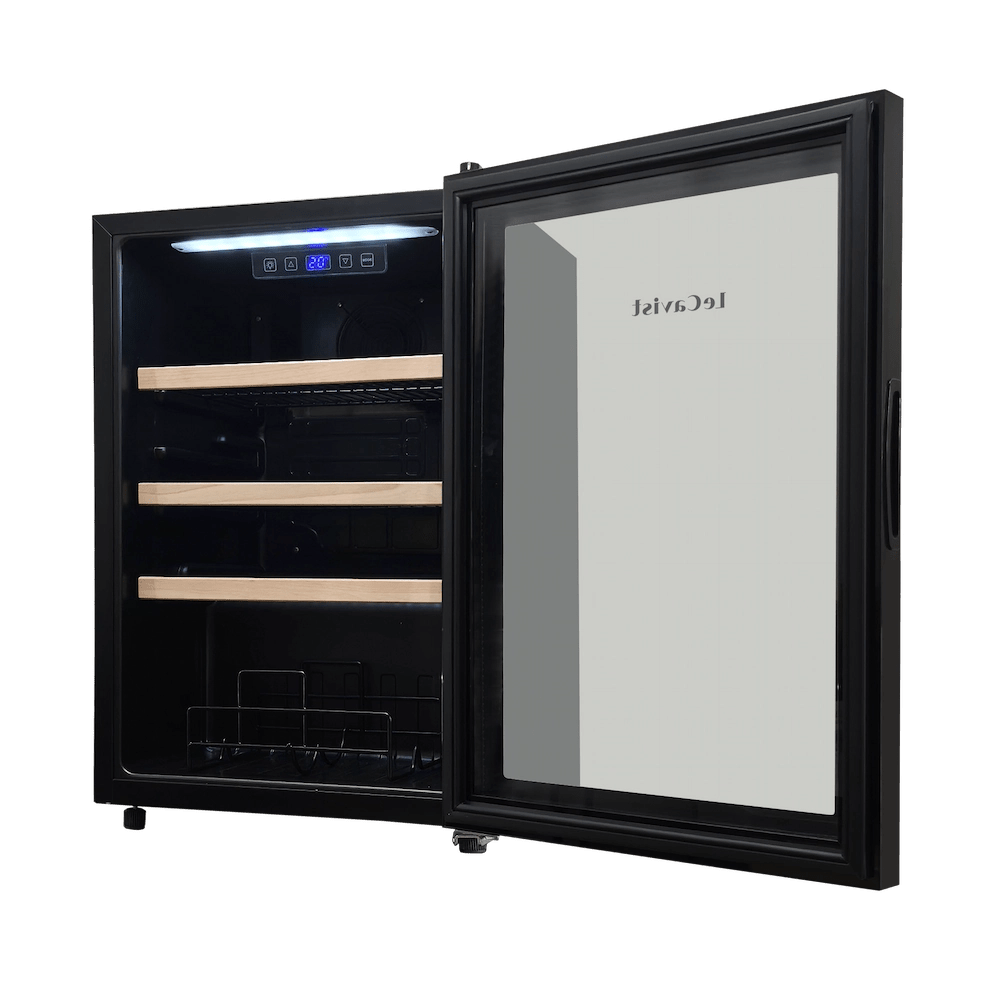 LECAVIST 21 Bottle Wine Cabinet Single Zone Black LEK21PV - Freestanding - Lecavist