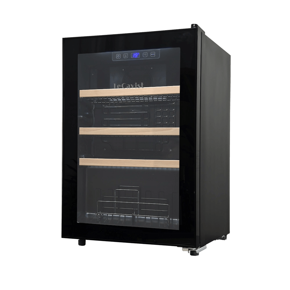 LECAVIST 21 Bottle Wine Cabinet Single Zone Black LEK21PV - Freestanding - Lecavist
