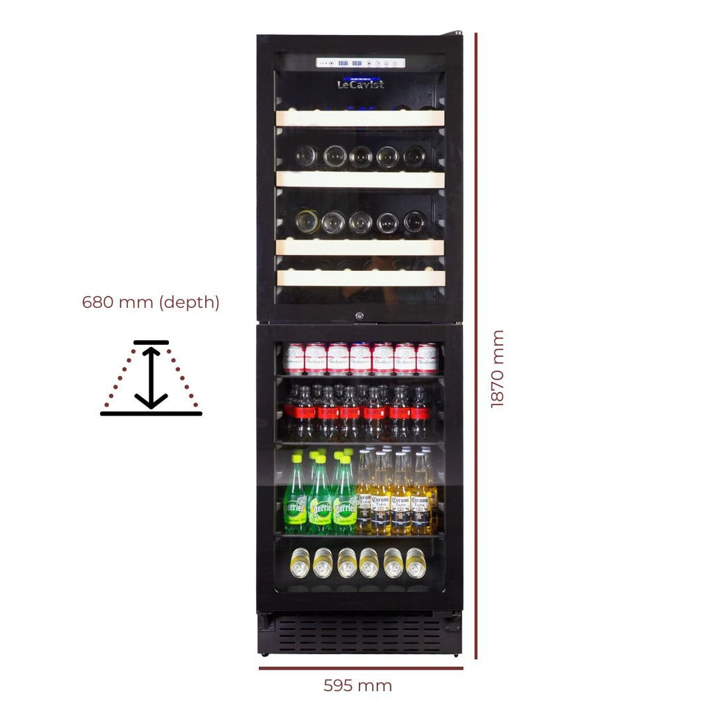 Lecavist 220 Bottle Wine Cabinet Dual zone Black LCS140VN2Z2D - Built - In - Lecavist