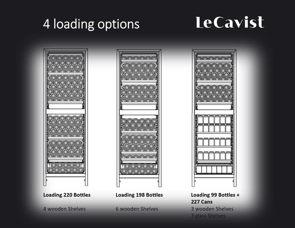 Lecavist 220 Bottle Wine Cabinet Dual zone Black LCS140VN2Z2D - Built - In - Lecavist